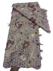 Tissu en dentelle africaine respirant brodé à pois uni tricoté pour vêtements, sacs et accessoires féminins, idéal pour les mariages et les fêtes - Grande Vente - Product Image 1