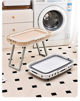 Panier à linge pliable en plastique PP avec poignée, panier de rangement vertical pour vêtements sales pour la salle de bain