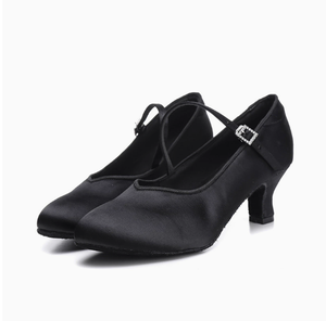 Zapatos de Baile <span class=keywords><strong>Flamenco</strong></span> Negros para Adultos, Tacones Finos, Ligeros, Sandalias Modernas de Primavera para Práctica, Punta Cerrada - Product Image 1