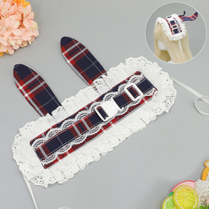 Yeni varış geri dönüşümlü Lolita <span class=keywords><strong>Cosplay</strong></span> kedi kulak dantel ekose tasarım pamuk ceketler & palto kadınlar için cadılar bayramı kostüm - Product Image 5
