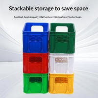 Caisse de rangement empilable robuste à 12/24 compartiments avec poignées intégrées, caisses en plastique pour bouteilles de lait en verre