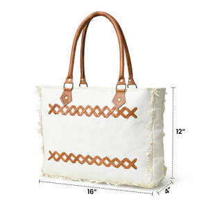 Sac à main en toile pour femmes, tendance, polyvalent, durable, design spacieux, léger, confortable pour le travail, l'école, les voyages, le shopping - Product Image 6