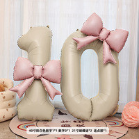 Ballon numérique mat de 40 pouces, ballon blanc, décoration de fête pour bébé, accessoires pour arrangement d'anniversaire