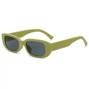 Gafas de Sol de plástico con logotipo personalizado al por mayor, gafas de sol vintage de moda de color caramelo con montura pequeña, gafas de sol retro 2024