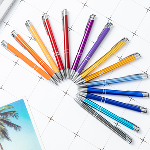Stylo bille rétractable en métal avec logo personnalisé OEM, double anneau argenté, pour hôtels et entreprises - Product Image 6