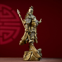 Statue de Guangong en bronze antique plaqué or Sculpture en métal Feng Shui pour la décoration intérieure Usine de gravure moderne Vente en gros pour