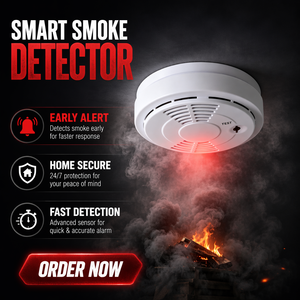 Détecteur de fumée, capteur d'alarme sonore, détecteur de fumée photoélectrique à piles pour la <span class=keywords><strong>protection</strong></span> <span class=keywords><strong>incendie</strong></span> à domicile - Product Image 2