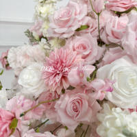 DKB Wholesale DIY Boules de fleurs artificielles réalistes en soie, bouquet de roses roses de haute qualité, centres de table pour la maison, les fêtes et les mariages