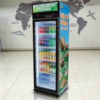 Congélateur vertical pour desserts surgelés de supermarché avec porte vitrée, refroidissement direct, étagères réglables à -24°C