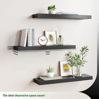 Étagères murales flottantes rectangulaires en bois modernes et durables, étagère décorative élégante avec support dissimulé, présentoir pour salon et chambre à coucher