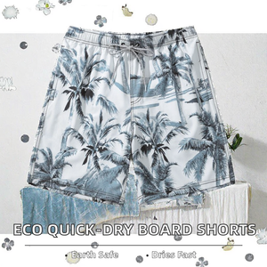 Shorts de bain décontractés pour hommes, personnalisés avec logo OEM, en maille unie, respirants, écologiques, à séchage rapide, 100 % polyester - Product Image 2