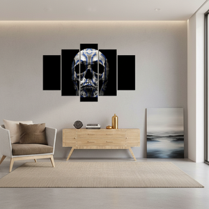 Ornate Skull Art Deco Panel Print Modern Hanging <b>Wall</b> Decor SET of 5 MIX <b>CANVAS</b> - Product Image 2