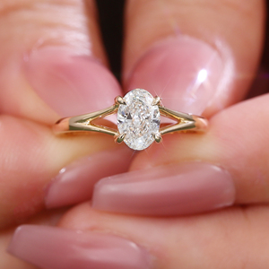 Provence real solid 18k yellow <b>ring</b> fine jewelry <b>custom</b> 1-10carat lab created band Oval lab diamond engagement wedding <b>ring</b> - Product Image 3