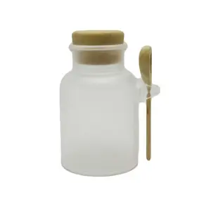 Pot d'emballage de sel de bain vide 100g conteneur de pot de crème de sel de bain givré clair BSS-045C