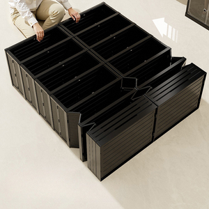 Wanuo Đen xách tay nhựa tủ giày Một Mảnh Dễ dàng cài đặt tủ giày nhựa Logo tùy chỉnh Tủ giày nhựa - Product Image 4