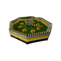 Hualong Nouveau Parcours d'obstacles interactif rotatif, Défi Meltdown, Jeux sportifs, Jeu gonflable Wipeout Machine, Barres de saut
