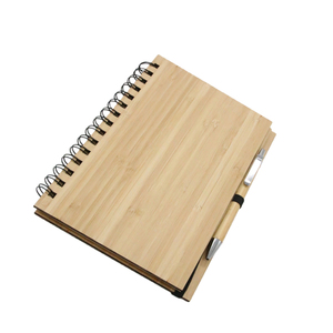 Bán buôn tre Bìa xoắn ốc máy tính xách tay với bút biểu tượng tùy chỉnh tái chế bằng gỗ tre Bìa máy tính xách tay - Product Image 2