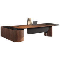 Bureau de direction modulaire haut de gamme en noyer naturel d'Amérique du Nord, style italien moderne, écologique et luxueux pour bureau.