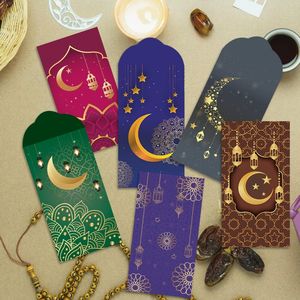 Ensemble de 6 enveloppes Eid Mubarak, sacs cadeaux pour argent et cadeaux, décorations de Ramadan, paquets rouges musulmans, ornements de fête islamique, Eid - Product Image 3