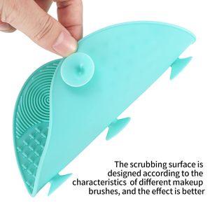 Silicone Make Up Brush Cleaning Mat, Makeup Brush Cleaner Mats, Cosmetic Cleaning <b>Pads</b>, Portable Washing Tool with <b>Suction</b> Cup - Product Image 2