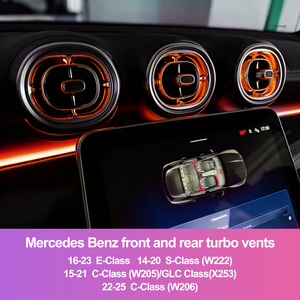 ช่องระบายอากาศ Ambient Light Turbo สำหรับรถยนต์เมอร์เซเดสเบนซ์ ปี 2014-2025 รุ่น W213/W222/W205/W206/X253, อัพเกรดเรืองแสงแบบ OEM 1:1, ติดตั้งได้โดยตรง - Product Image 1