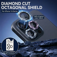 Protection d'objectif individuelle en verre pour caméra avec anneau métallique coloré, pour iPhone 15 16 17 Pro Max