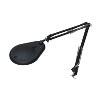 Magnifier LED Desk Lamp with Clamp Flexible Spring Arm Magnifying Glass Work Light Hands-Free for Eyelash Extension Jewelry