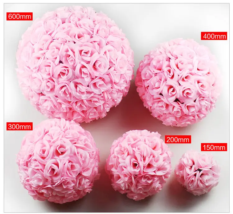 Decoración de fiesta de boda coloridas bolas artificiales de flores de rosas artificiales colgantes de plástico