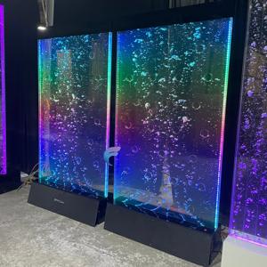 Floor standing <b>acrylic</b> dancing water fountain bubble panel wall with multi colors led light - Product Image 5