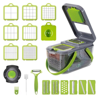 Groothandel Keukenaccessoires 22-in-1 Voedsel- en Groentesnijder Handmatige Fruit- en Groente-uihakker Snijder Multifunctionele Rasp