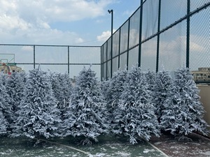 Sapin de Noël artificiel floqué avec lumières LED, effet neige, forme pleine, décorations de Noël, décoration intérieure - Product Image 5