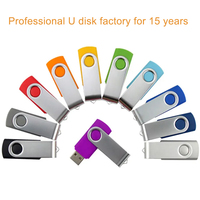 Memoria USB Metálica de 8GB, 10 Unidades, Giratoria, con Cordón, Colores Variados, USB 2.0, 1 Año de Garantía, Soporte Técnico por Teléfono y en Línea