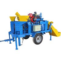 Machine à briques de terre compressée, machine à former des briques en terre cuite, machine à briques en béton mobile diesel M7MI Twins, petite machine à briques