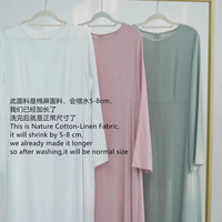 2025 vente en gros été printemps Ramadan Eid vêtements islamiques modeste dubaï élégant lin coton Robe femmes musulmanes Robe Abaya