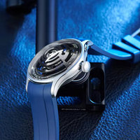 Montre automatique Space Wandering Hour pour homme, acier inoxydable 316L, verre saphir incurvé, montres mécaniques, fabricant OEM personnalisé