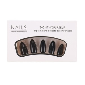 24 <span class=keywords><strong>faux</strong></span> <span class=keywords><strong>ongles</strong></span> noirs en acrylique, forme amande, taille moyenne, pré-dessinés, couvrance totale, <span class=keywords><strong>couleur</strong></span> unie brillante, pour femme, automne-<span class=keywords><strong>hiver</strong></span> - Product Image 3