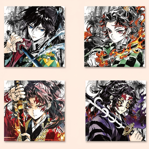 Boîte mystère de sous-verres anime japonais, sous-verres carrés en aluminium gaufré avec motifs d'anime, vente en gros de marchandises de dessins animés, jeu de table - Product Image 1