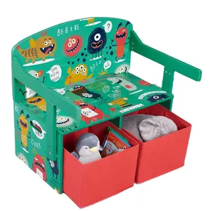 Toffy & Friends Monsters 3-in-1 Convertibile Per Bambini Scrivania, di Stoccaggio Panchina e 2 Bidoni