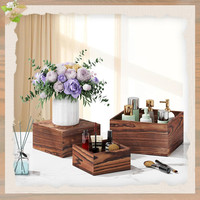 Supports à buffet en bois rustique de luxe, supports carrés pour cupcakes, supports à nourriture pour table de buffet