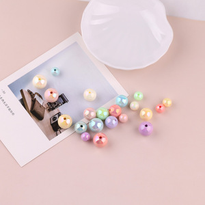 ลูกปัดอะคริลิกรูปทรงกลม สีรุ้ง สีมาการอง สำหรับทำเครื่องประดับ DIY ขนาด 8 มม. 10 มม. 12 มม. - Product Image 4