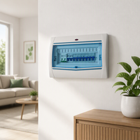Boîtier de distribution d'alimentation modulaire Abongl série E, 220V 10A, 2-22 voies, avec couvercle en PC et base métallique, pour disjoncteurs miniatures (MCB)