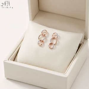 Most Popular Handmade Wholesale Manufacturer Export Ring <b>Fine</b> Jewelry 18K Solid Rose Gold Real Natural Diamond <b>Stud</b> <b>Earrings</b> - Product Image 5