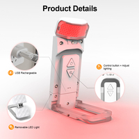 Lampe de lecture portable à clipser anti-reflet pour la protection des yeux, en plastique ABS, lumière rouge LED 670nm, rechargeable par USB, 3 niveaux de luminosité, blanche, pour intérieur et bureau