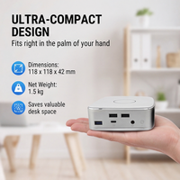 EGLOBAL Mini PC Murah Baru In-tel Core I3-6100U Thin Client 1.5KG Kipas Jaringan Komputer NUC Tipe-C Windows 10/11 untuk Penggunaan Kantor
