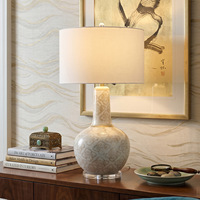 Lampe de table LED en céramique chinoise BGST, design moderne et créatif, pour la décoration de la maison, lampe de chevet, lampe de bureau pour salon, chambre, café, villa, hôtel