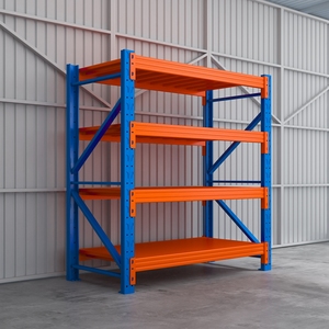 Étagère de stockage en acier sans boulons, réglable et légère, pour entrepôt, supermarché et atelier - Product Image 2