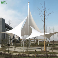 Auvent en membrane tendue Lyfe Elegant Star Sail, structure en acier antirouille, abri solaire pour cour de villa extérieure