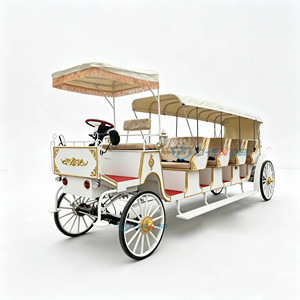 Magnifique calèche royale électrique blanche à 4+1 rangées de sièges, quatre roues, pour le tourisme, à vendre – Calèche royale pour Princesse - Product Image 1