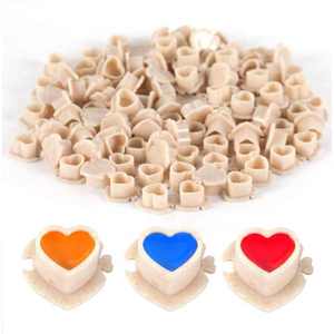 Capsules d'encre jetables pour tatouage en forme de cœur, coupelles de pigment colorées à fond épais pour accessoires de maquillage permanent (PMU) - Product Image 3