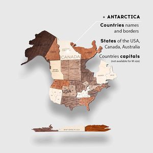 Grande carte du monde en bois 3D à suspendre avec épingles – Décoration murale de voyage – Idée cadeau de pendaison de crémaillère - Product Image 3